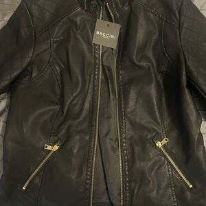 Baccini Black Jacket with Gold Zippers